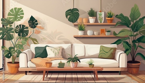 Wallpaper Mural modern living room with sofa Torontodigital.ca