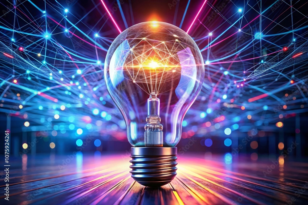 a light bulb with a colorful background and a colorful background a light bulb with a colorful background and a colorful background