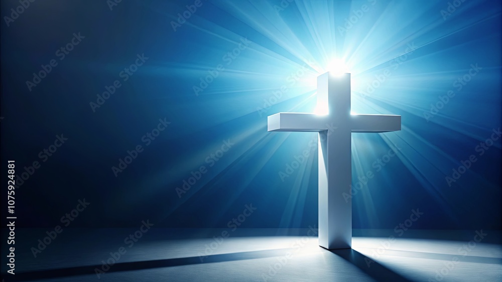 A Radiant Cross Bathed in Divine Light, Casts a Shadow of Hope on the Floor A Radiant Cross Bathed in Divine Light, Casts a Shadow of Hope on the Floor
