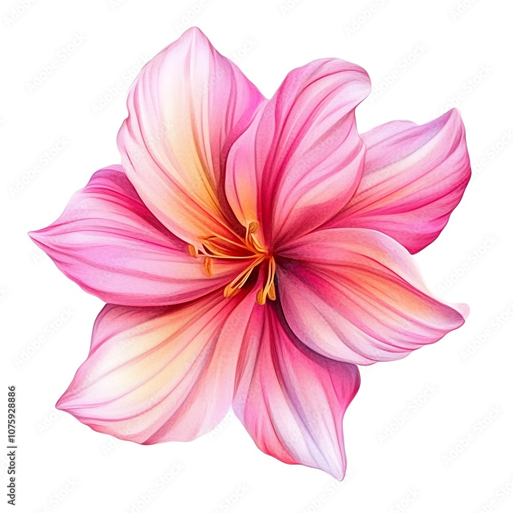 Fototapeta premium Pink flower illustration isolated on white background