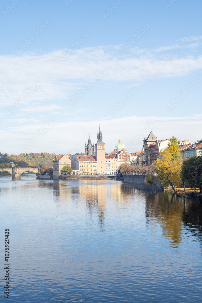 Obraz premium Prague, Czech Republic. View from Střelecký island.