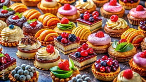 Experience a vibrant collection of pixelated pastries and desserts, featuring a rich variety of flavors and toppings designed for those who crave sweet indulgence.