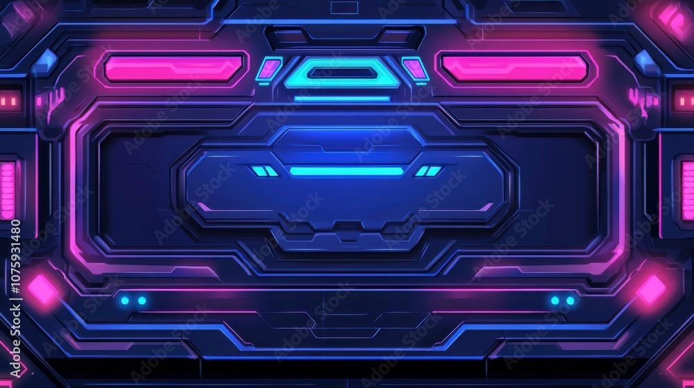 Futuristic digital interface with neon accents. Futuristic digital interface with neon accents.