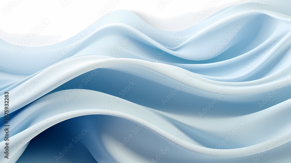 Fototapeta premium digital technology silver and white abstract wave poster background