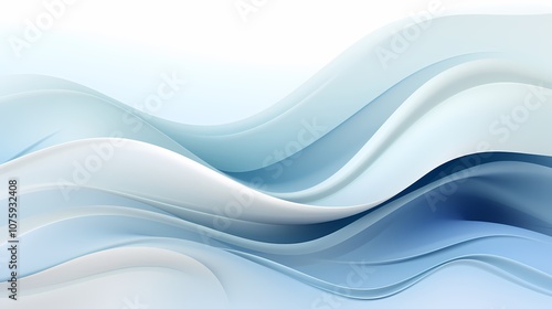 digital technology silver and white abstract wave poster background