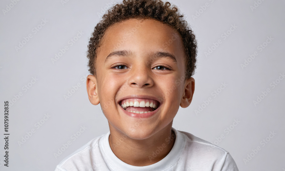 Naklejka premium A young boy with a smile on his face