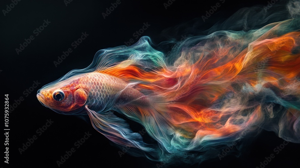 Abstract Fish in a Whirlwind of Colors Abstract Fish in a Whirlwind of Colors