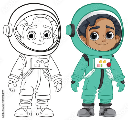 Cute Astronaut Vector Illustration