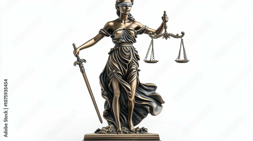 A statue of a woman holding scales and blindfolded. The statue represents the idea of justice and the importance of being fair and impartial A statue of a woman holding scales and blindfolded. The statue represents the idea of justice and the importance of being fair and impartial