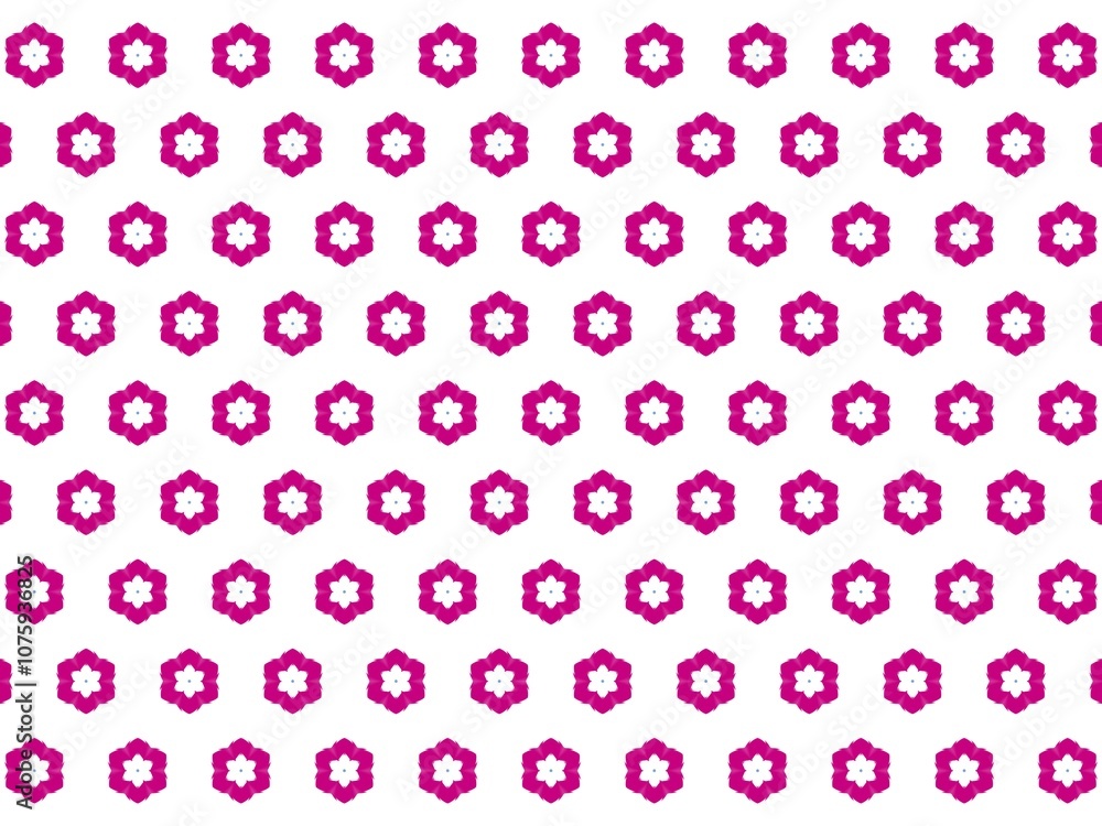 Seamless pattern of pink and white stylized flowers on a white background. Seamless pattern of pink and white stylized flowers on a white background.