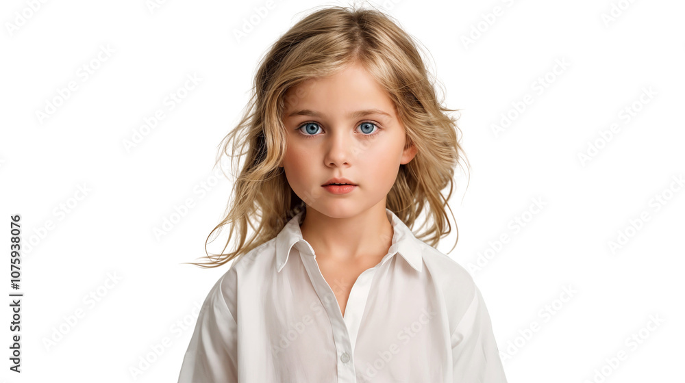 Portrait of a beautiful girl with blonde hair, isolated on transparent background Portrait of a beautiful girl with blonde hair, isolated on transparent background