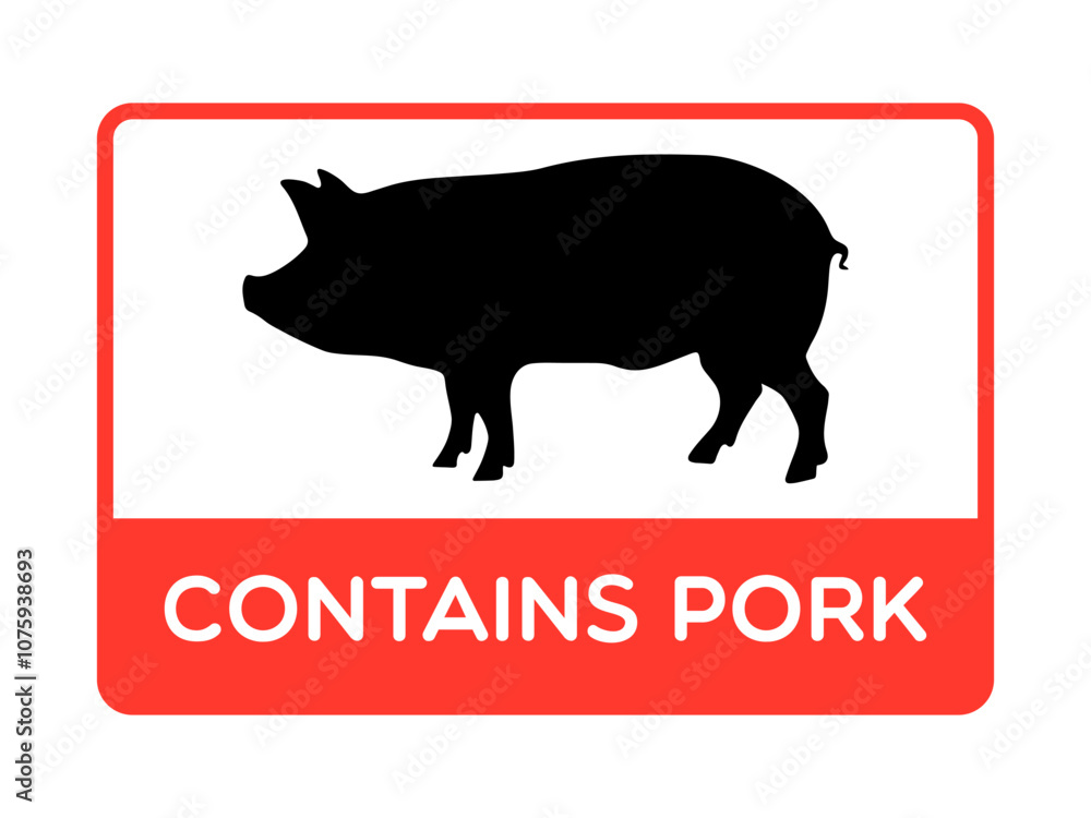 Vector Contains Pork Label Vector Contains Pork Label