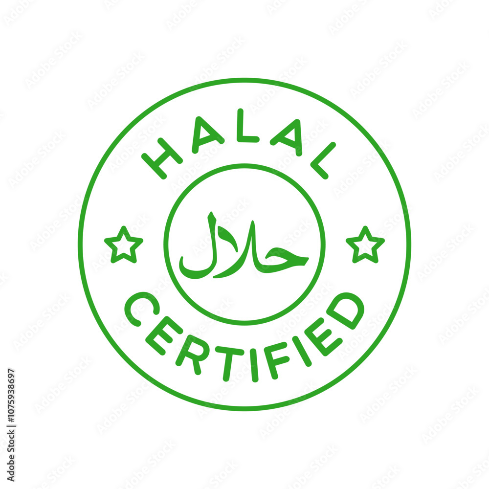 Vector Halal Badge Label Vector Halal Badge Label