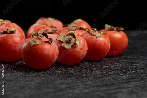 Delicious persimmons ripened in autumn