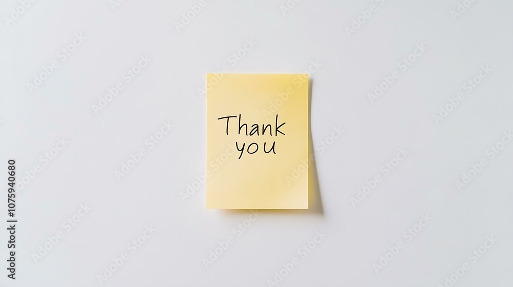 A single yellow sticky note with the words A single yellow sticky note with the words