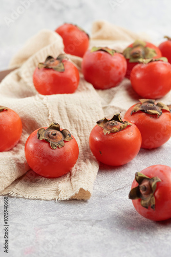 Delicious persimmons ripened in autumn