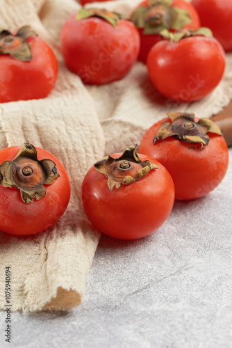 Delicious persimmons ripened in autumn