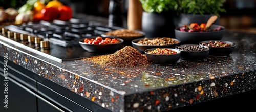 Spices and Kitchen Countertop