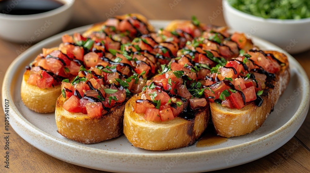 Appetizing Bruschetta with Balsamic Glaze Appetizing Bruschetta with Balsamic Glaze