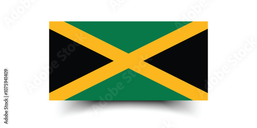 Jamaica flag official colors and proportion digital vector illustration