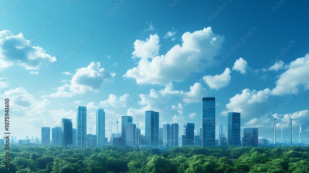 A vibrant skyline with modern architecture, lush greenery, and clear blue skies, showcasing a harmonious blend of nature and urban development. A vibrant skyline with modern architecture, lush greenery, and clear blue skies, showcasing a harmonious blend of nature and urban development.