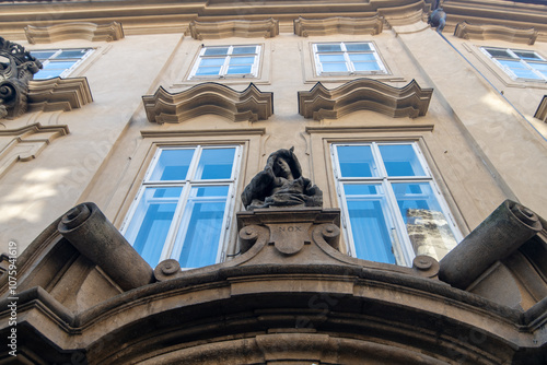 Facade of a building in Prague, Czech Republic photo