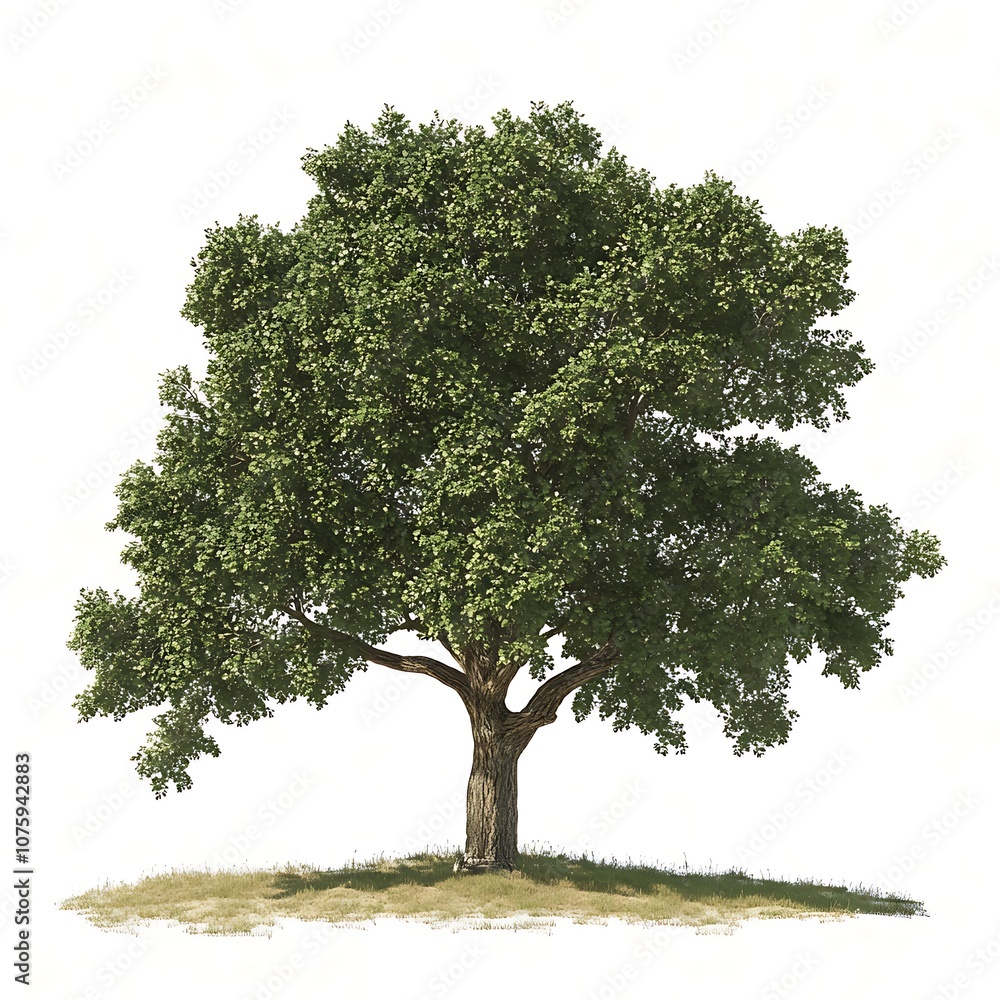 Fototapeta premium Tree Quercus robur white background