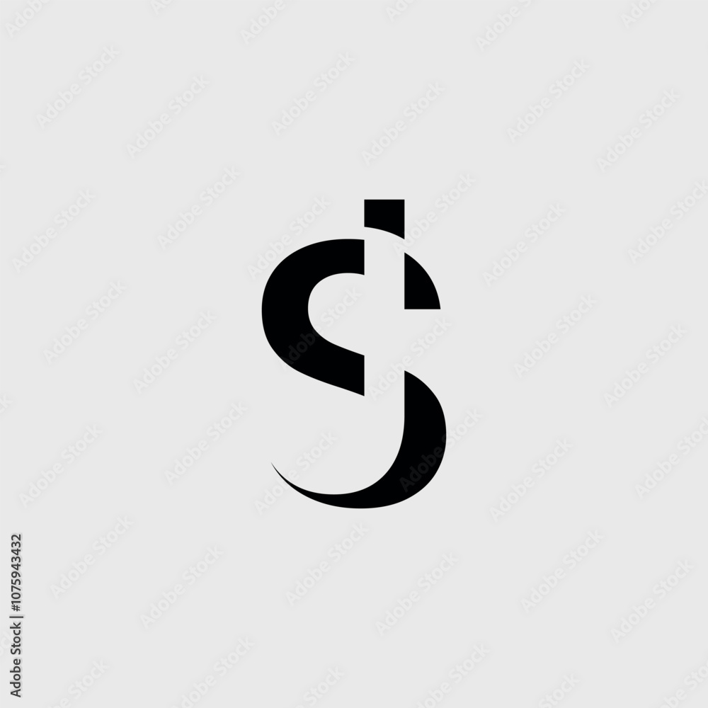 Fototapeta premium Initial JS, SJ letter vector logo design 