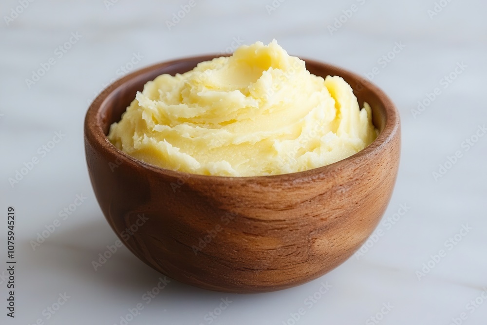 Palm oil shea butter. Creamy butter sits in a wooden bowl, showcasing its smooth texture, ideal for cooking and spreading on bread. Palm oil shea butter. Creamy butter sits in a wooden bowl, showcasing its smooth texture, ideal for cooking and spreading on bread.