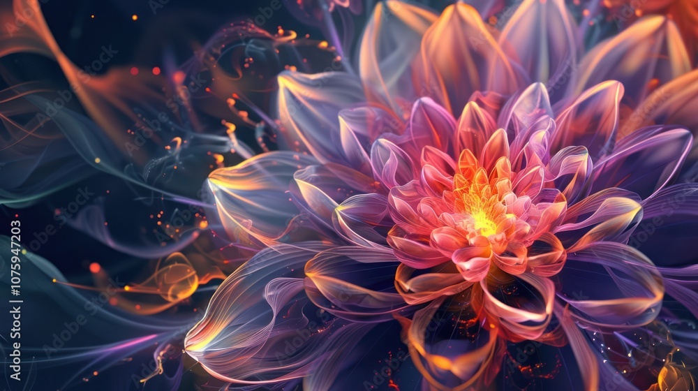 Obraz premium Abstract Flower with Swirling Petals