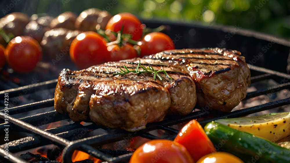 Grilled meat with vegetables Grilled meat with vegetables