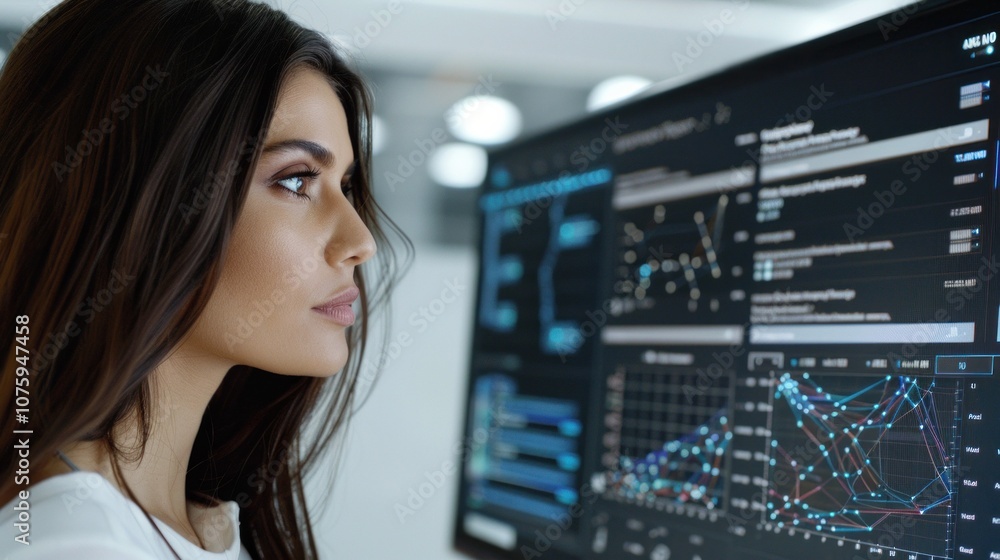 A professional analyzing complex data on a screen, highlighting technology, innovation, and artificial intelligence in a modern workplace.
A professional analyzing complex data on a screen, highlighting technology, innovation, and artificial intelligence in a modern workplace.