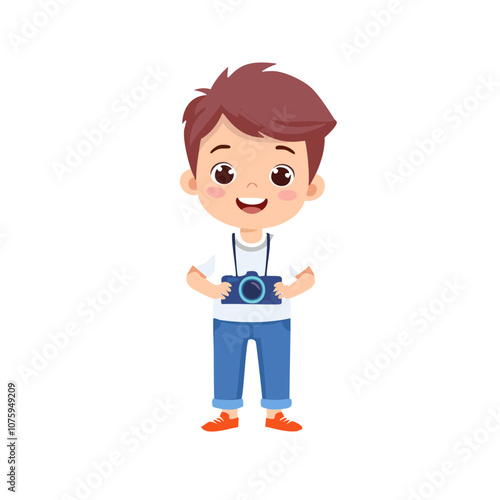 Photographer Cute Worker Work Job Profession Professional Occupation Cartoon Character
