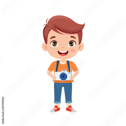 Photographer Cute Worker Work Job Profession Professional Occupation Cartoon Character

