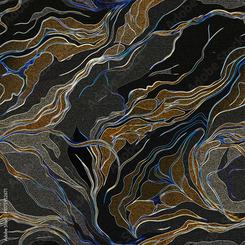 seamless abstract pattern digital illustration wrapping paper with graphic chaotic oriental hand drown colorful elements watercolor paint snowflakes fabric design print winter style