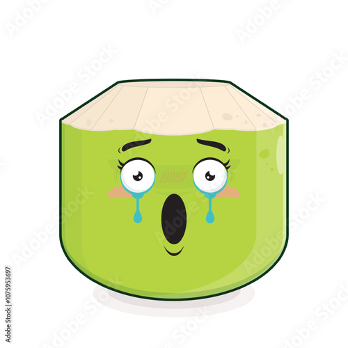 coconut scared face cartoon cute