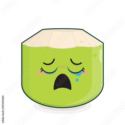 coconut crying face cartoon cute
