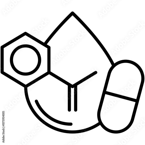 Niacinamide Icon. Nicotinamid Molecule Formula Symbol Stock Illustration. Vector Line Icons For UI Web Design And Presentation