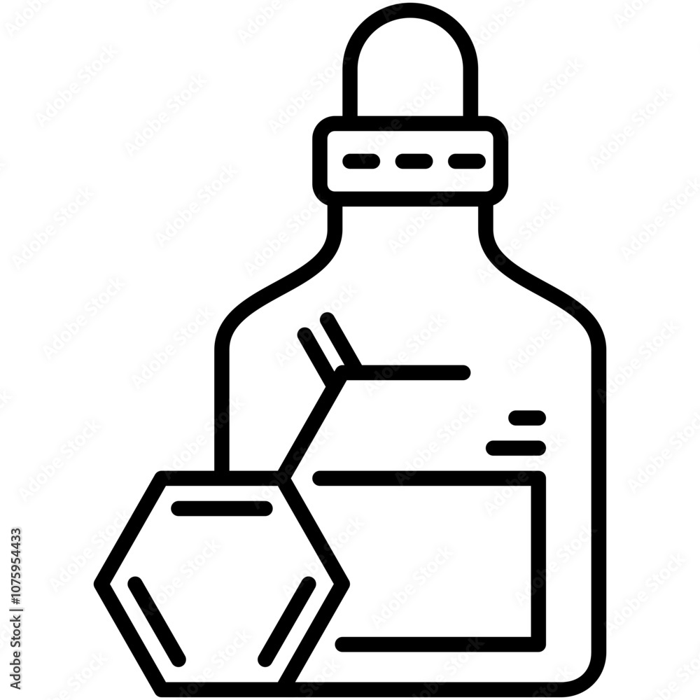 Fototapeta premium Niacinamide Icon. Nicotinamid Molecule Formula Symbol Stock Illustration. Vector Line Icons For UI Web Design And Presentation
