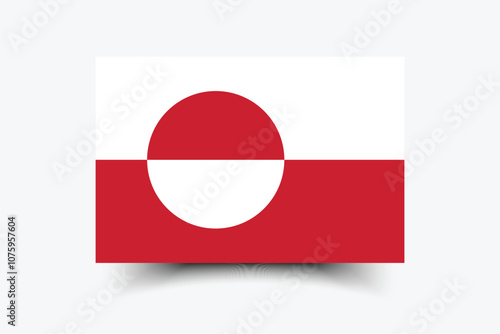 Greenland flag official colors and proportion digital vector illustration
