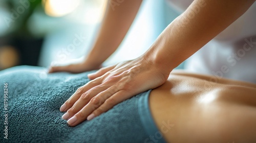 Wallpaper Mural Close up of a therapists hand applying a pressure on back Torontodigital.ca