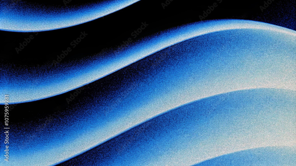 Abstract blue wavy gradient background with grain and noise texture for header poster banner backdrop design. Wavy abstract background of gradient of colors soft blue, black and white, 3D waves Abstract blue wavy gradient background with grain and noise texture for header poster banner backdrop design. Wavy abstract background of gradient of colors soft blue, black and white, 3D waves