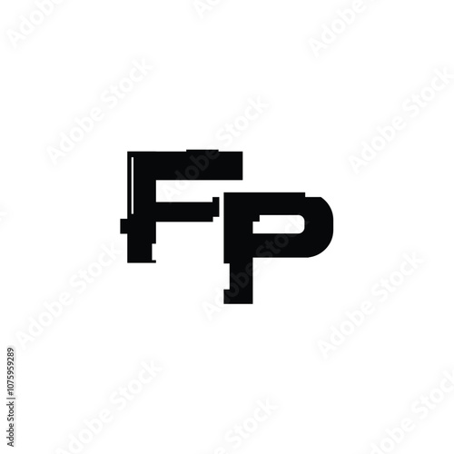 FP monogram logo design letter text name symbol monochrome logotype alphabet character simple logo photo