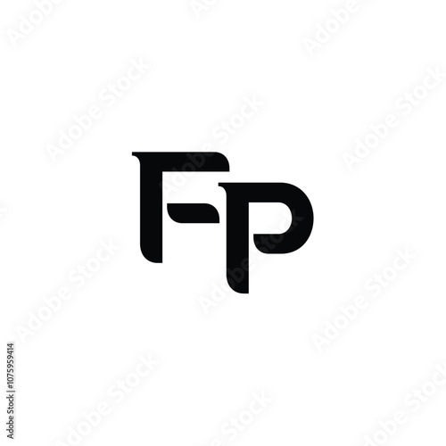 FP monogram logo design letter text name symbol monochrome logotype alphabet character simple logo photo