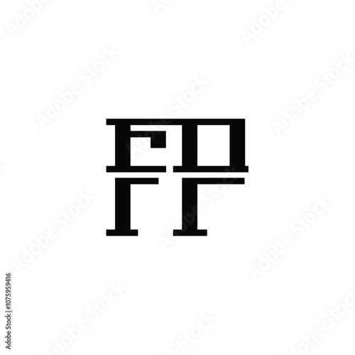 FP monogram logo design letter text name symbol monochrome logotype alphabet character simple logo photo