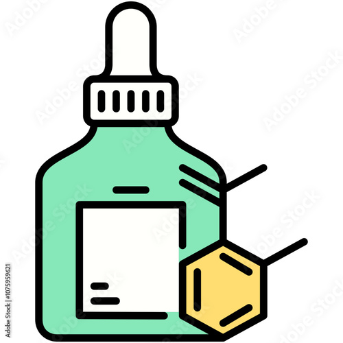 Salicylic Acid Icon. Phenolic Molecular Formula Symbol Stock Illustration. Vector Filled Line Icons For UI Web Design And Presentation