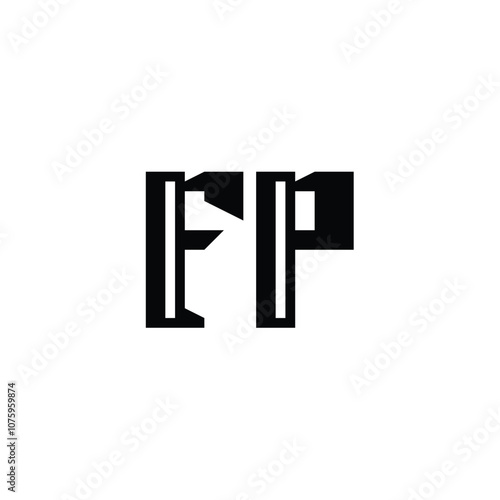 FP monogram logo design letter text name symbol monochrome logotype alphabet character simple logo photo