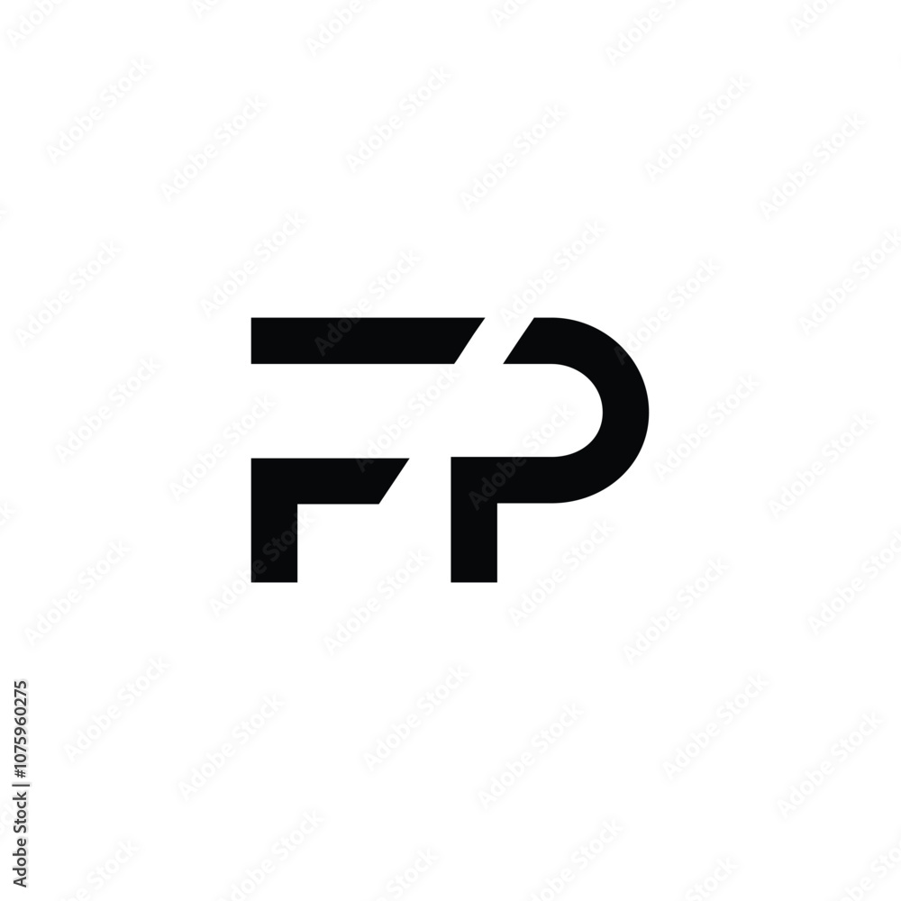 Obraz premium FP monogram logo design letter text name symbol monochrome logotype alphabet character simple logo