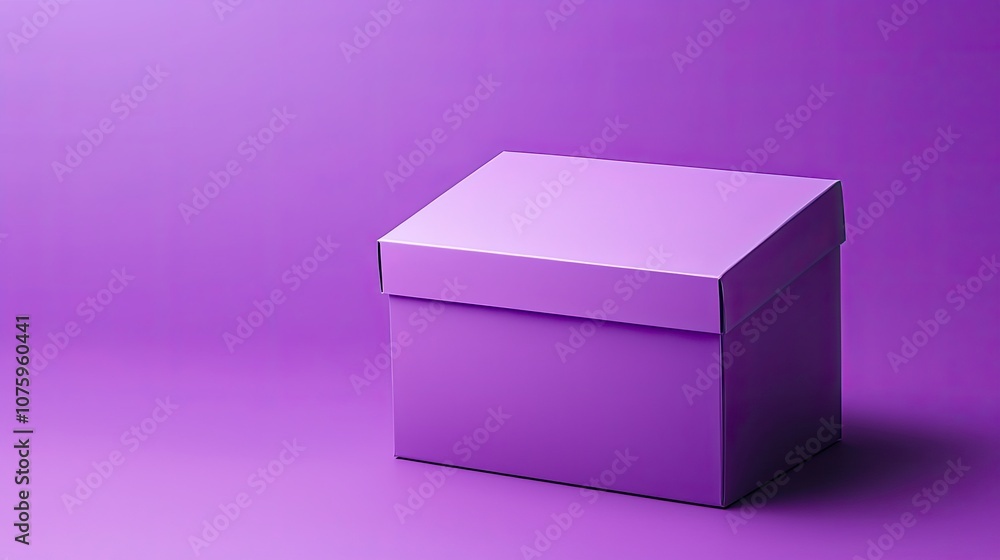 Vibrant Purple Box on a Soft Gradient Background Perfect for Storage, Gift Wrapping, or Creative Presentations in Modern Design Projects Vibrant Purple Box on a Soft Gradient Background Perfect for Storage, Gift Wrapping, or Creative Presentations in Modern Design Projects
