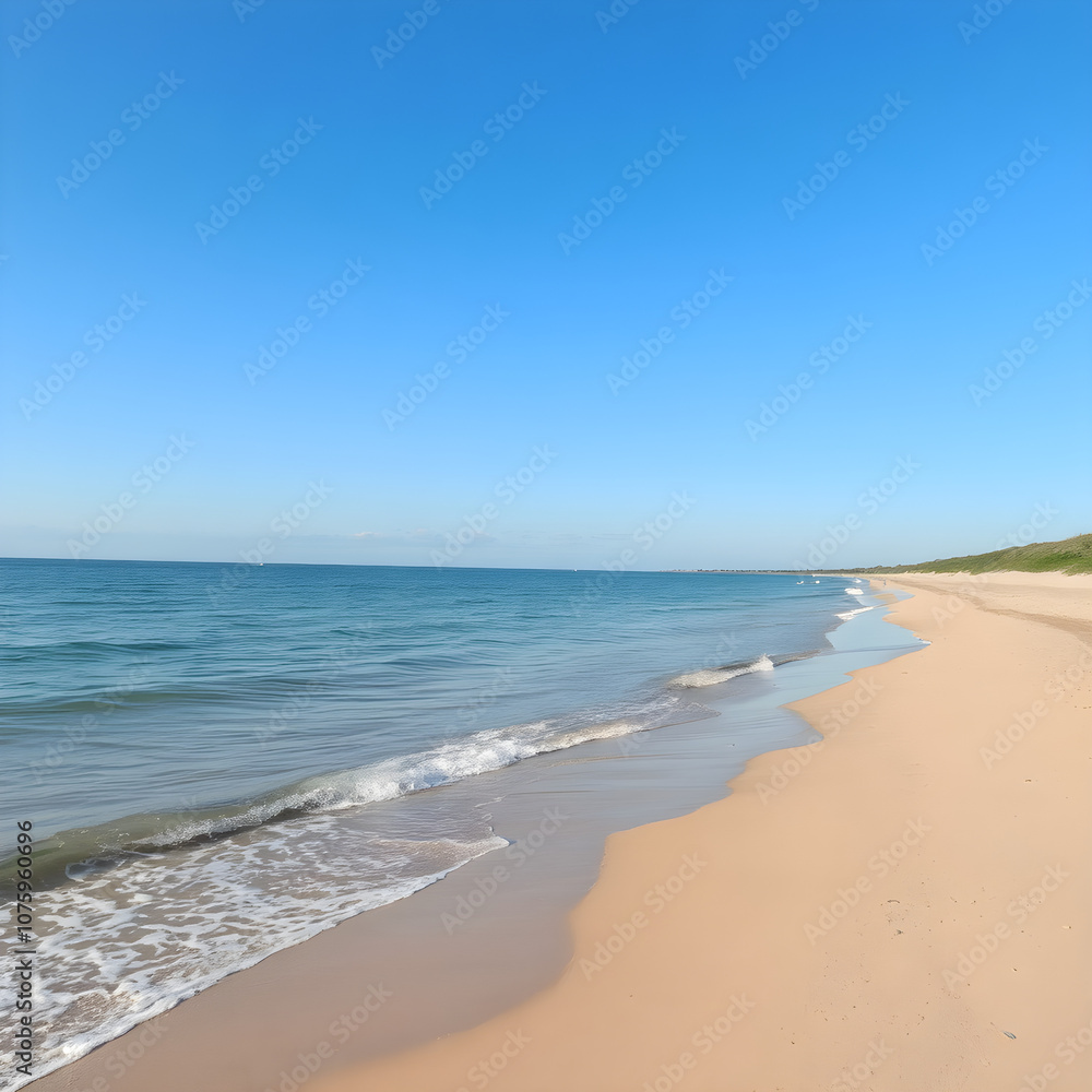 Fototapeta premium Una preciosa imagen de una playa que evoca mucha serenidad